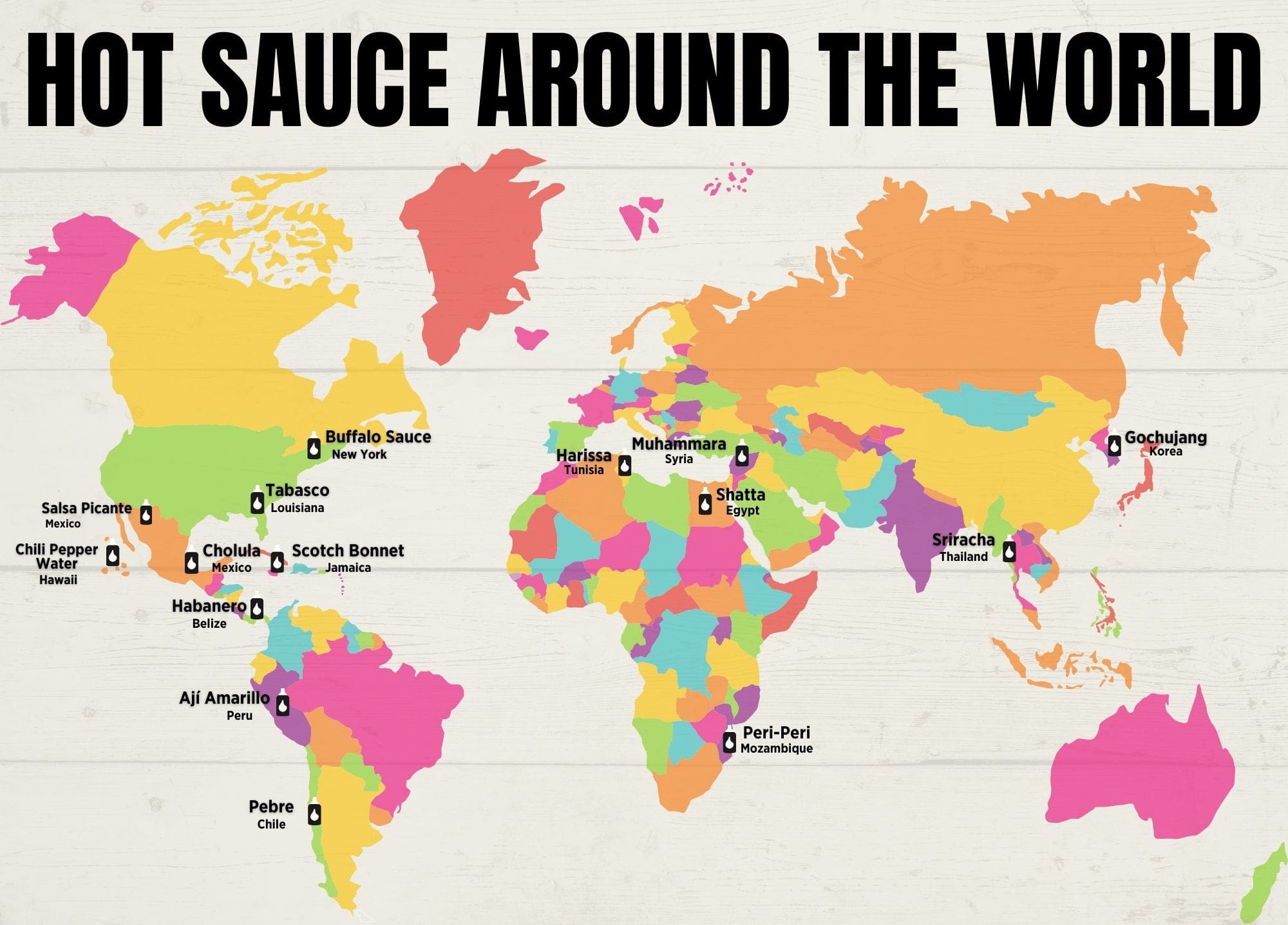 Hot Sauce from around the world map