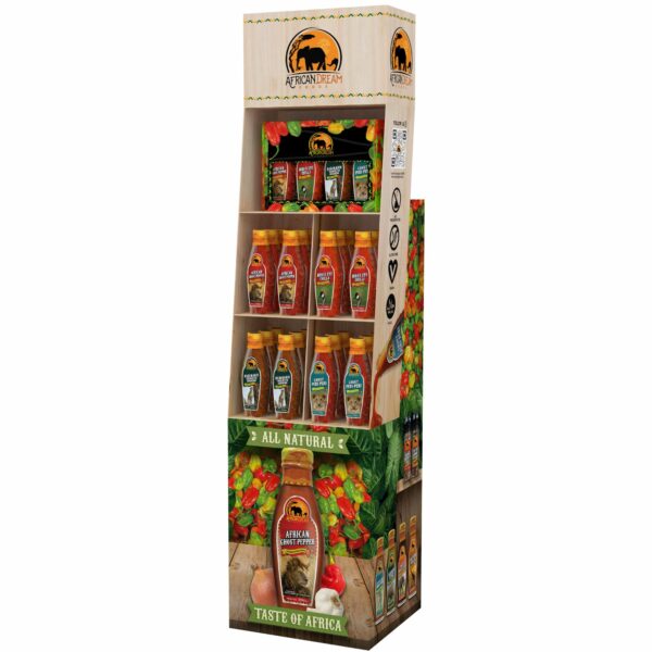 African Dream Foods DS-005 display shipper - left angle